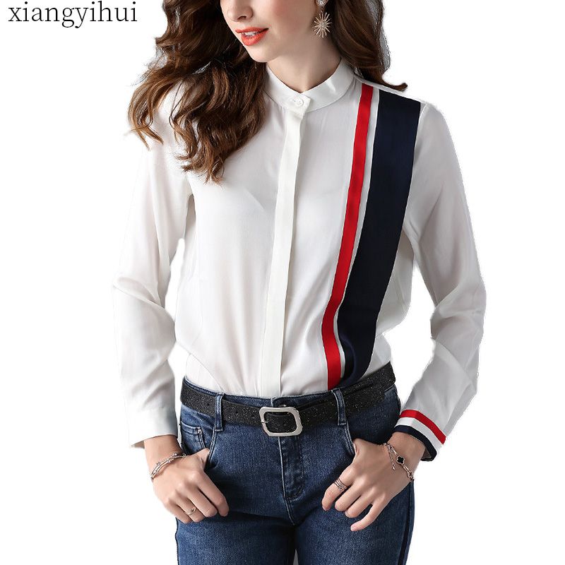 camisa blanca satinada mujer