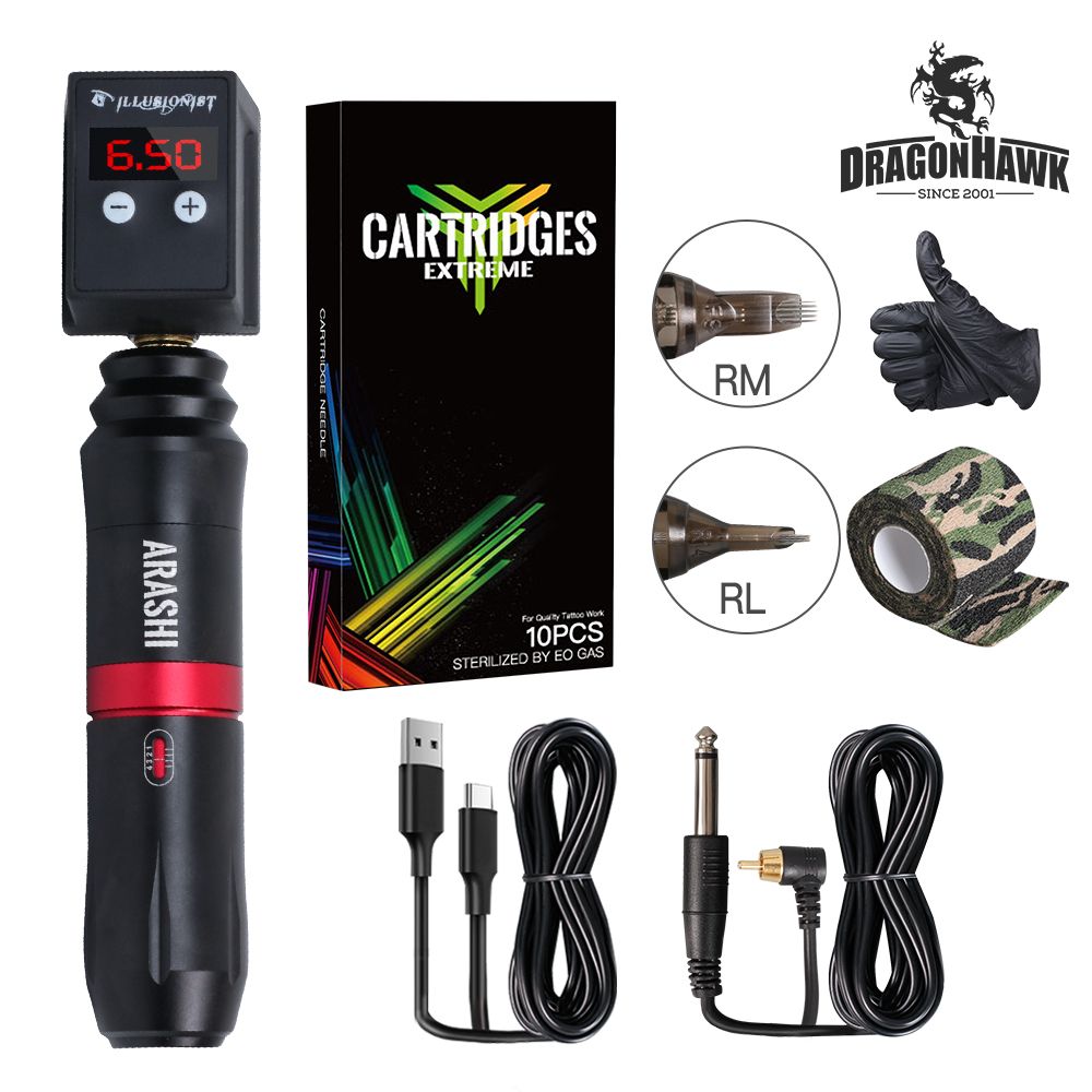 New Wireless Tattoo Kit Rotary Tattoo Pen Rechargeable Power Supply Portable Battery Needles Tattoo Supply D3077- New Wireless Tattoo Kit Rotary Tattoo Pen Rechargeable Power Supply Portable Battery Needles Tattoo Supply D3077-