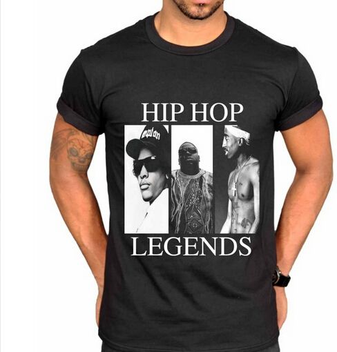 Nuevo Hip Hop Legends N.W.A Gráfica Ropa 2 Pac Biggie Smalls Eazy E Tupac Camisetas Camiseta Hombre Negro Tops De 22,9 € | DHgate