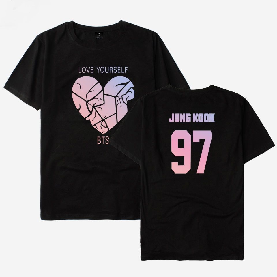 Satin Al Bts Yeni Tasarim Loveyourself Kirik Kalp Kpop Kisa T Shirt Kadin Erkek Tee Gomlek Kadin Kpop Bts Tshirt Komik Tl99 20 Dhgate Comda