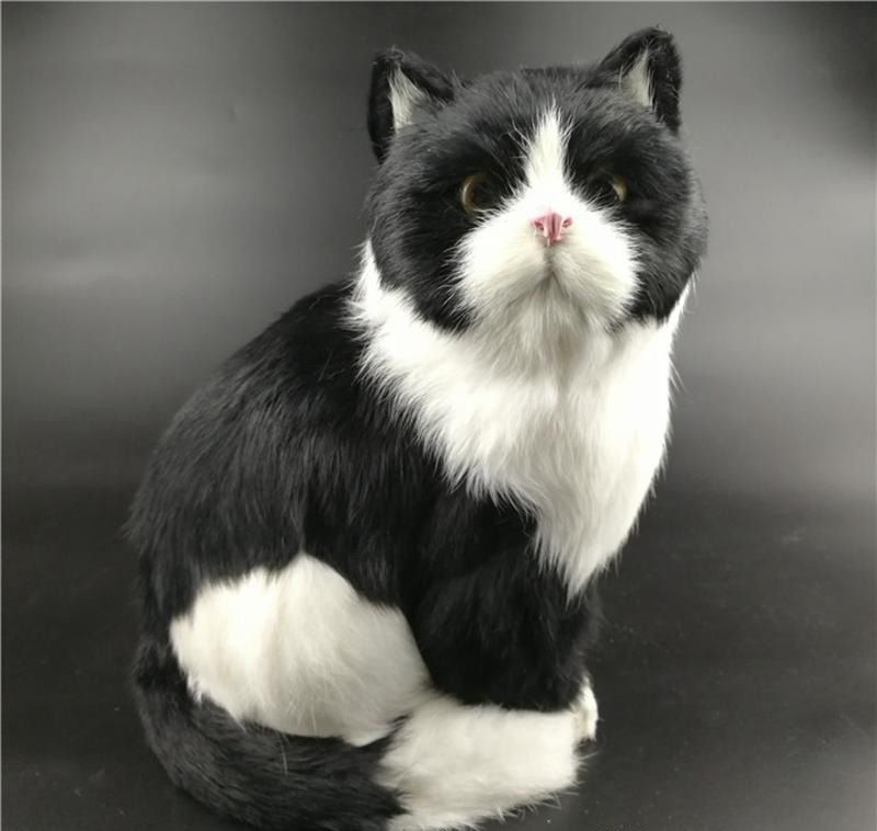 realistic black cat stuffed animal