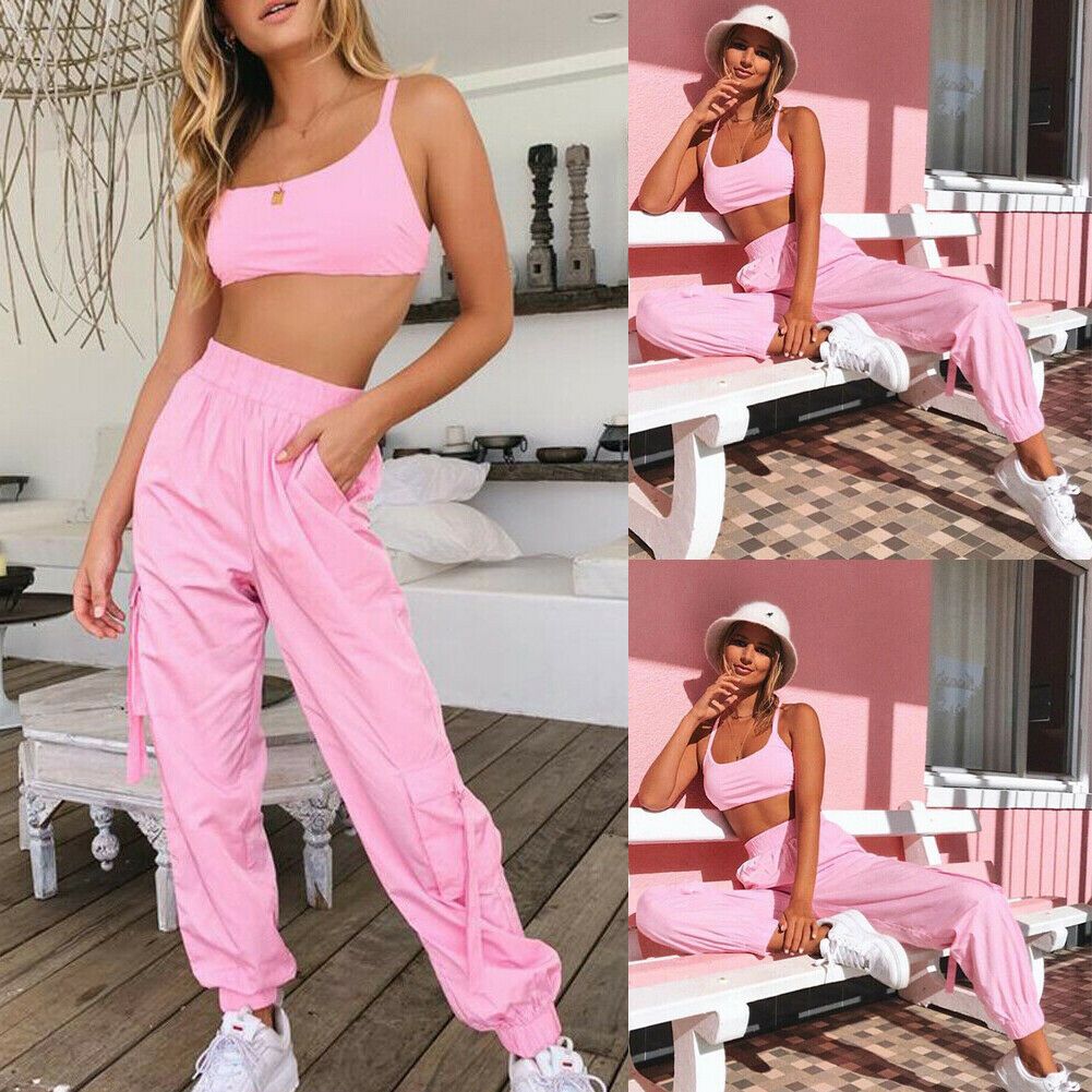 Acquistare Tuta Estiva Donna Moda Rosa Tuta Crop Rosa + Pantaloni Tute  Sportive Tute Economico | Consegna Veloce E Qualità | It.Dhgate