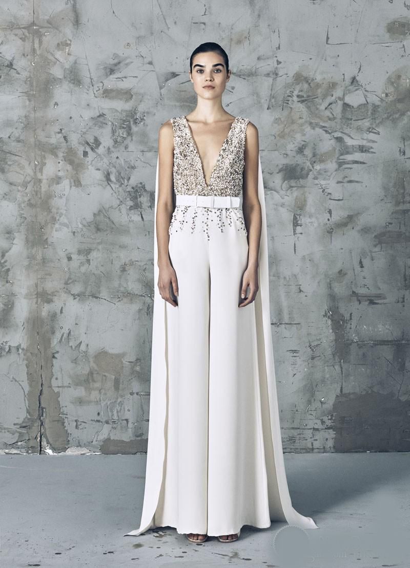 white reception jumpsuit
