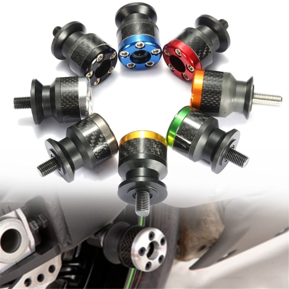 2020 10mm Motorcycle Aluminum Swingarm Sliders Spools For Kawasaki