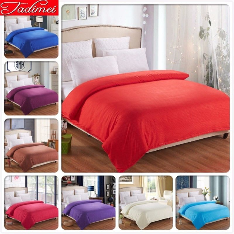 2019 Red Duvet Cover Plain Pure Color Quilt Comforter Bedding Bag