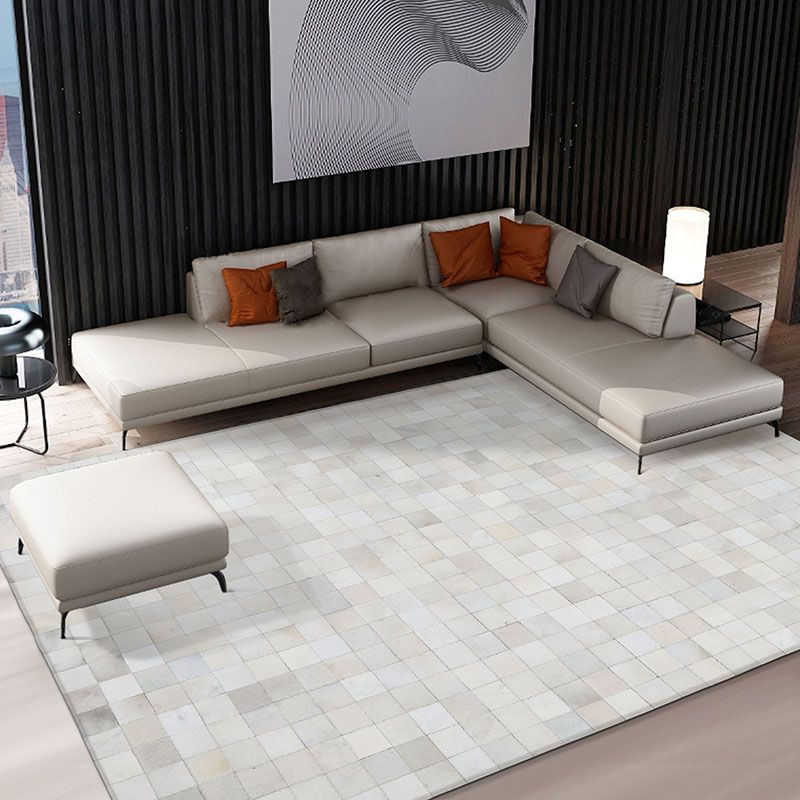 Satin Al Luks Sigir Derisi Patchwork Hali Duz Renk Gercek Dogal