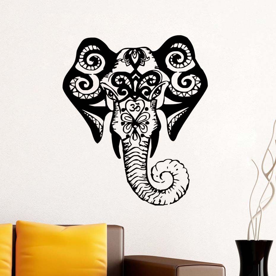 Wall Decals Elephant Indian Pattern Decal Vinyl Sticker Decor Home