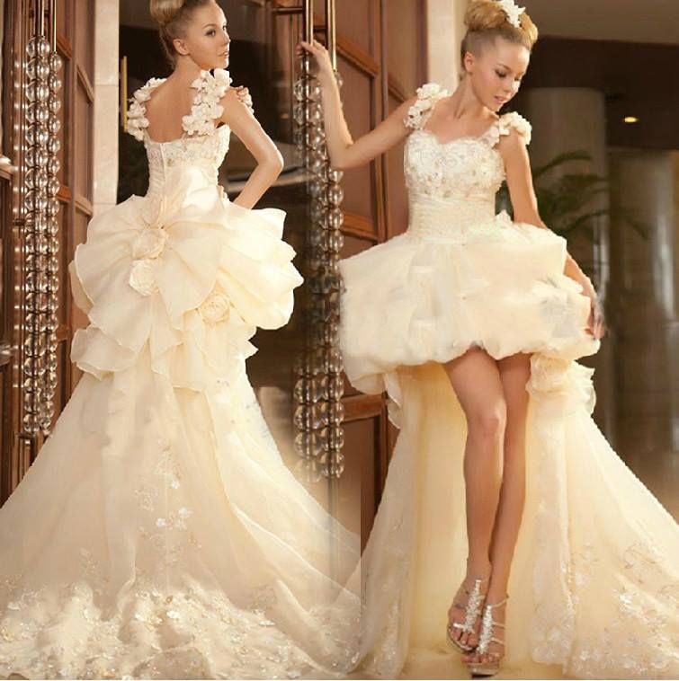 Hi Lo Spring Champagne Camo Short Wedding Dresses Bridal Gowns New
