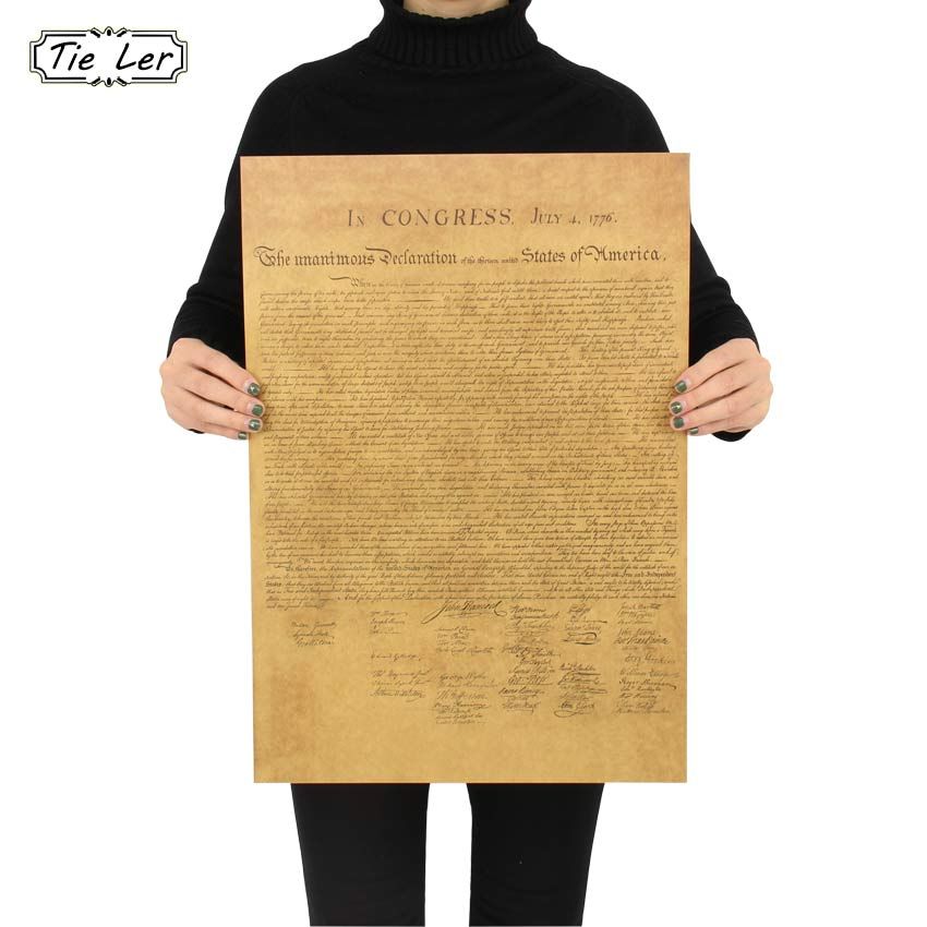 the united states declaration of independence retro poster wall stic Fq