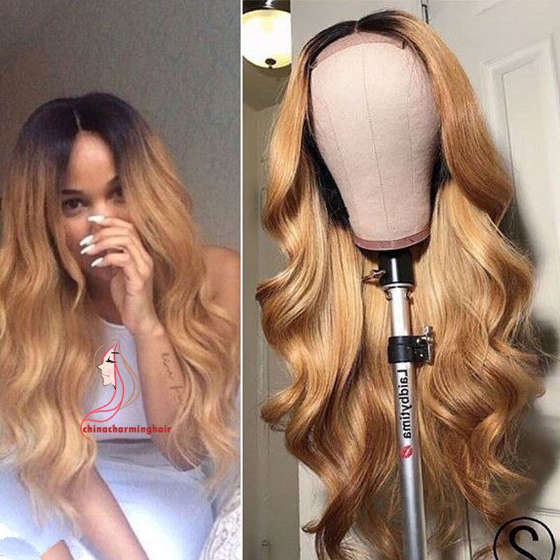 T1b 27 Honey Blonde Virgin Human Hair Cheap Body Wave Cheap Ombre