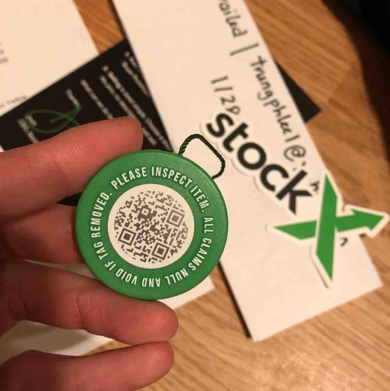 Hot Verified Authentic Stock X Tag QR Code Sticker X Card Green