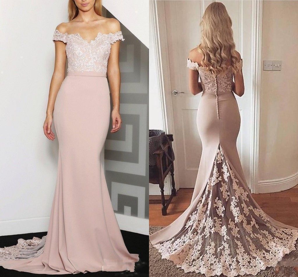 peach mermaid bridesmaid dresses