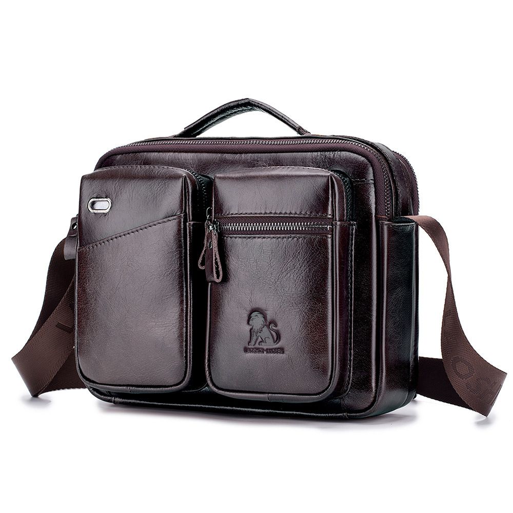 Men/'s Vintage Genuine Leather 15/" Laptop Backpack Rucksack Messenger Bag Satchel