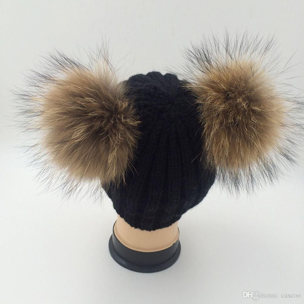 Acquistare Doppio Cappello Di Pelliccia Di Procione Reale Pon Pon Berretto  Invernale Donna Lana Berretto In Maglia Berretto Da Sci Berretto Pompon  Berretti Gorros Spessa Berretto Femminile W1 Economico | Consegna Veloce