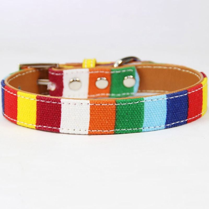 Ful Rainbow Pet Dog Collar Collar For Large Dog Pu Leather For