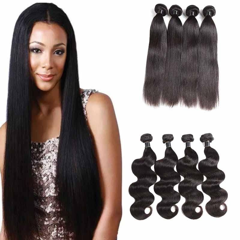 Unprocessed 9a Malaysian Virgin Human Hair Weaves Straight Body