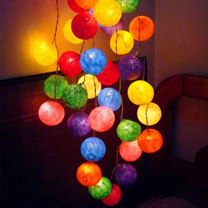 6cm 20 Balls Line Ball Light String Cotton Yarn Wedding Decoration