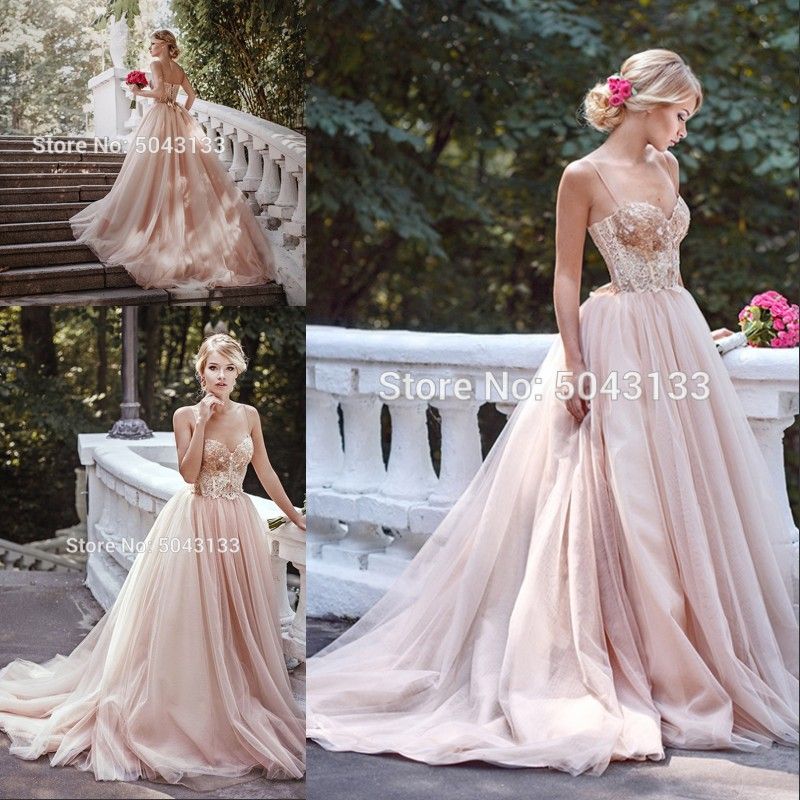 pink tulle wedding dress