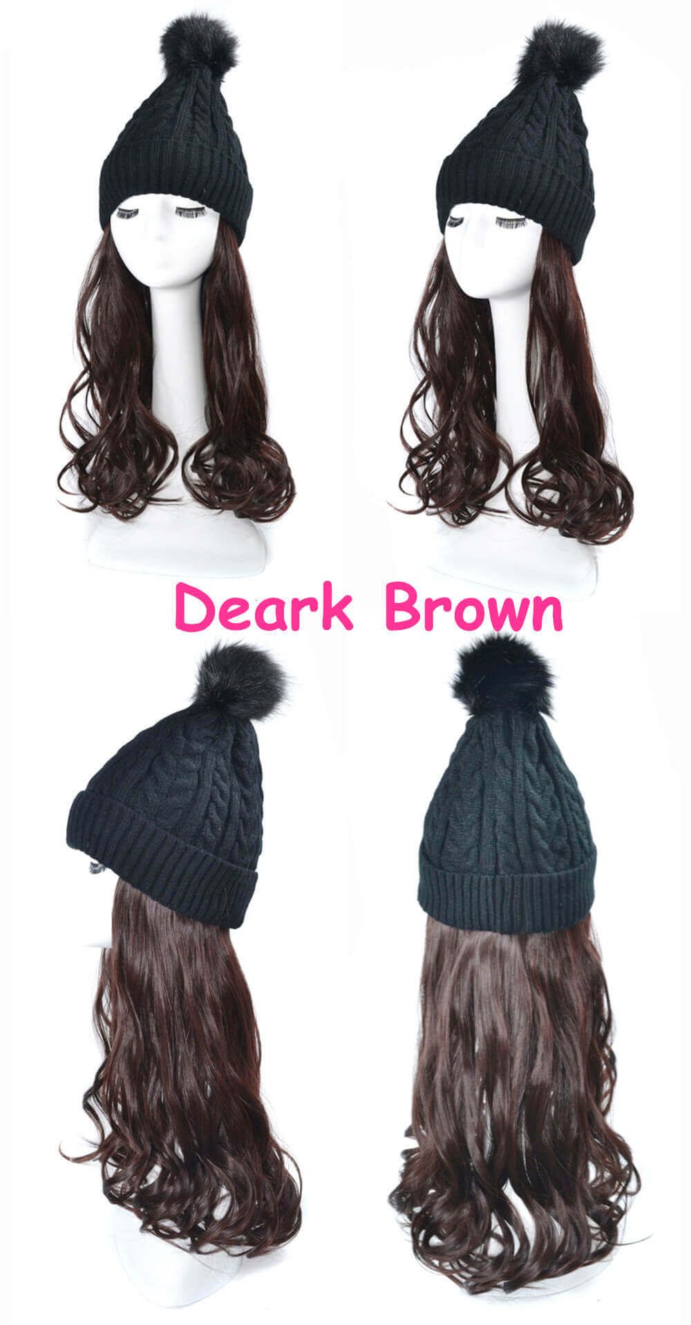 Black wig Dark brown Wave Hair