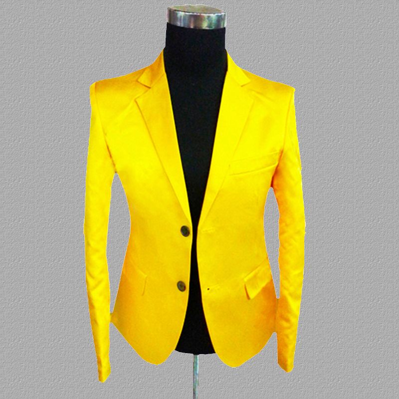 Blazer amarillo, trajes de hombre, de chaqueta para hombre, trajes de para cantantes,