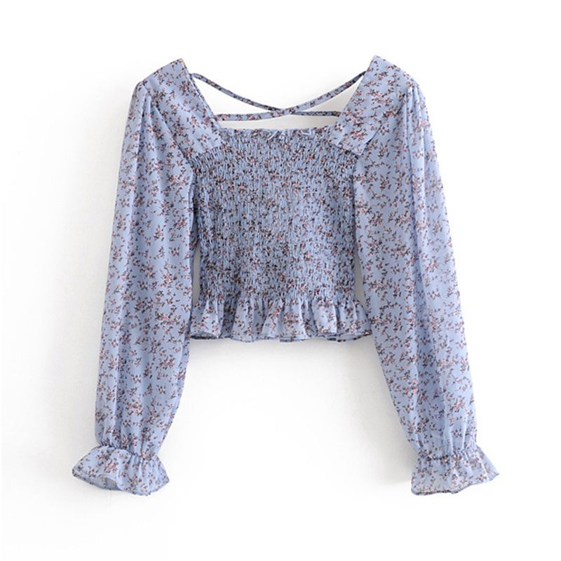 ruffle crop top long sleeve