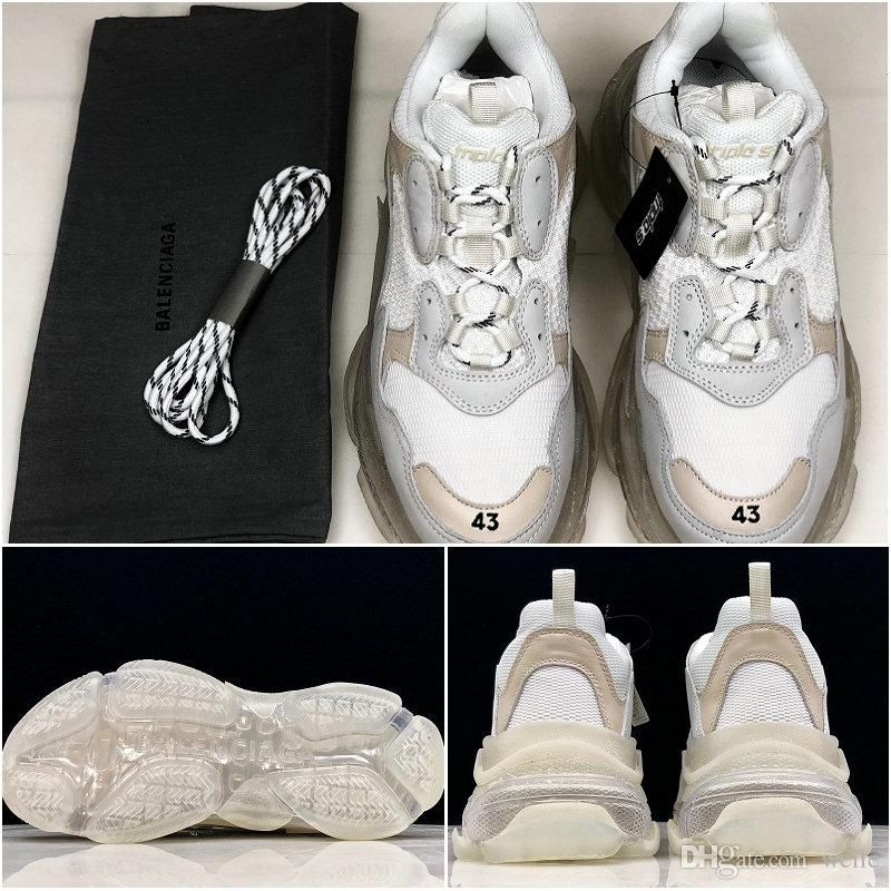 BALENCiAGA TRiPLE S All White Mens Size 43 Brand New