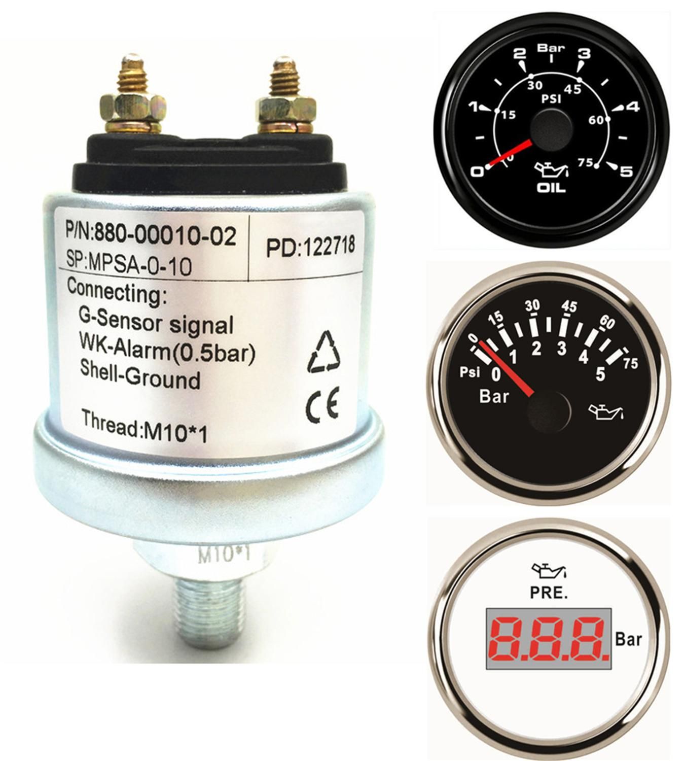 2021 Pack Of 1 New NPT 1/8 Mechanical Oil Pressure Gauge Sensors NPT1/8