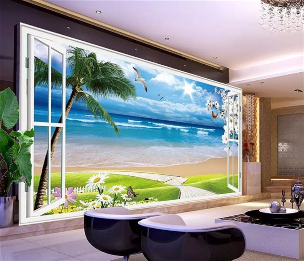 Custom 3d Mural Wallpaper 3d Out Of The Window Natural And Clear