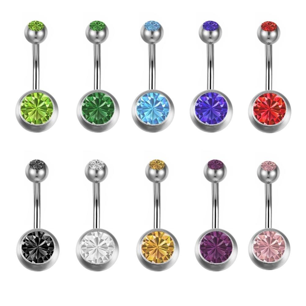 Shop Navel & Bell Button Rings Online, Crystal Stainless Steel Belly