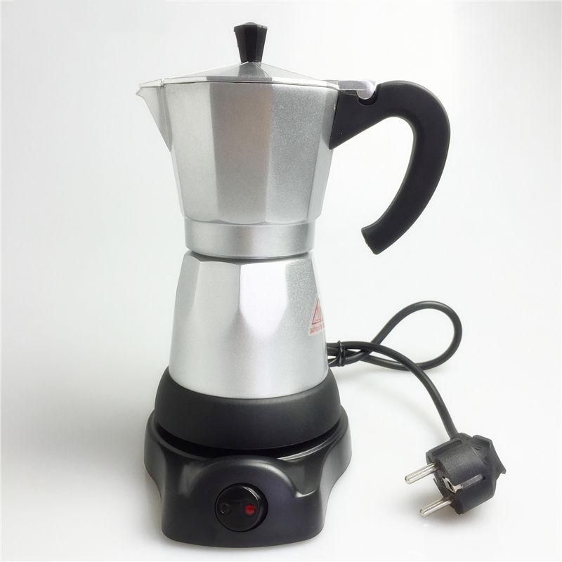 Electric Coffee Maker Stainless Steel Espresso Mocha Coffee Pot 300ml Moka Pots