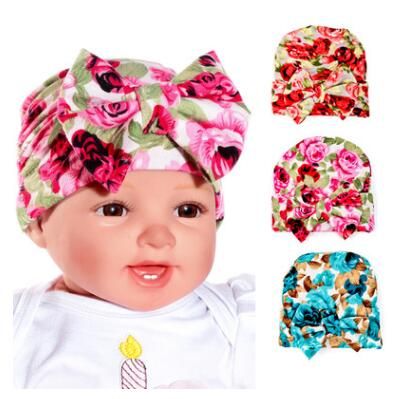 Newborn Baby Infant Girl Toddler Comfy pink Cap Beanie Hat Big bow /& mittens