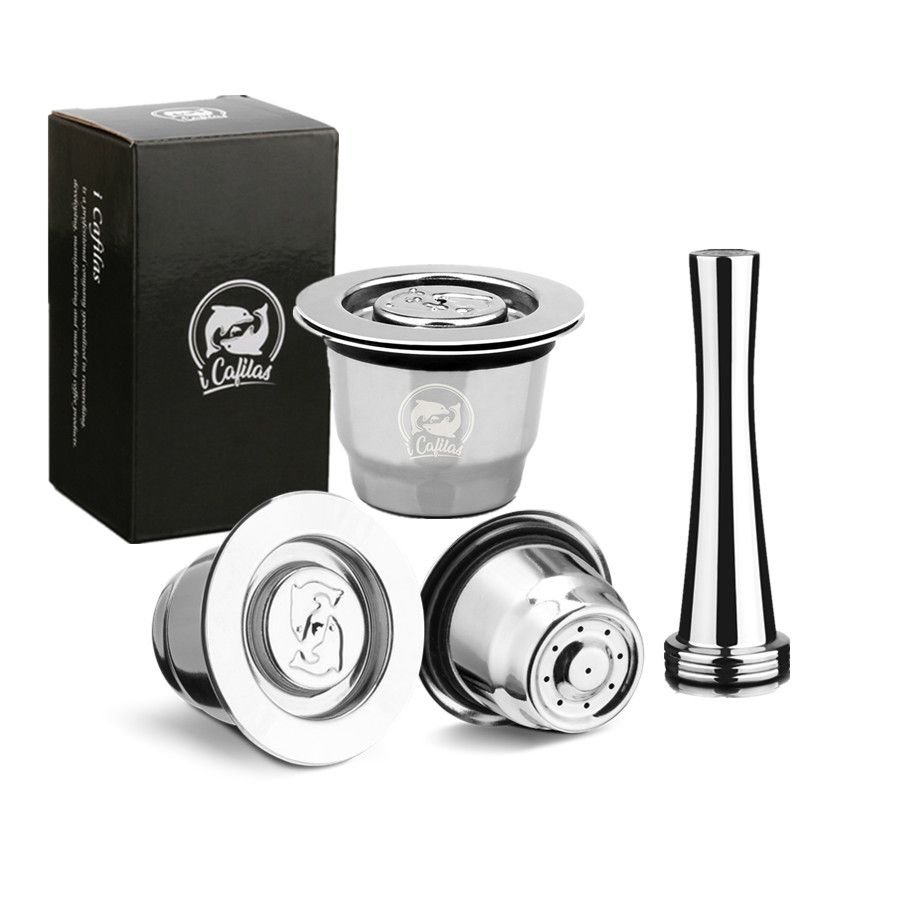 Filtro de caf/é Reutilizable gotero de Acero Appearanice para Nespresso c/ápsula Recargable