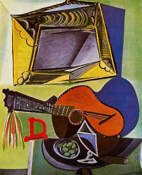2021 Pablo Picasso Classical Oil Painting Still Life With Guitar