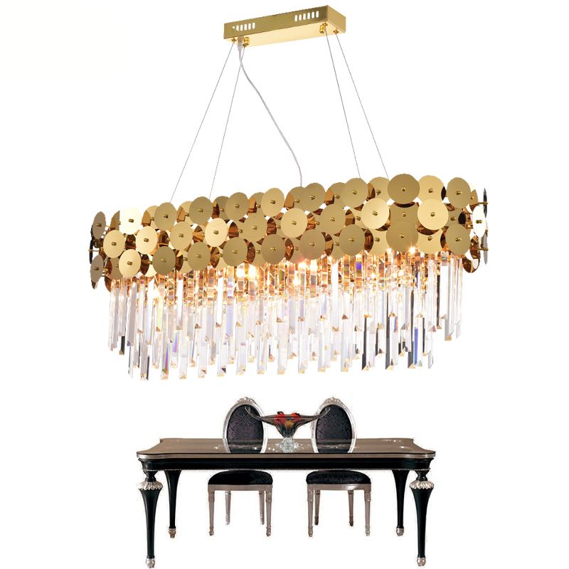 Luxury Modern Crystal Pendant Lights For Dining Room Rectangle Gold Home Lamp Kitchen Island Led Chandelier - Crystal Pendant Lights For Kitchen Luxury Modern Crystal Pendant Lights For Dining Room Rectangle Gold Home Lamp Kitchen Island Led Chandelier - Crystal Pendant Lights For Kitchen