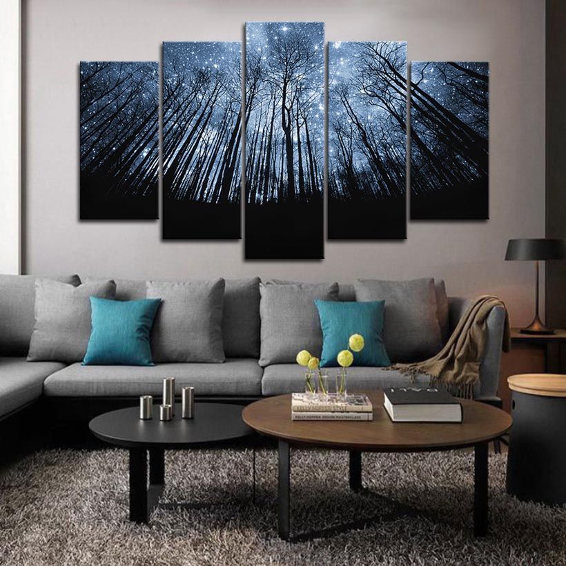 2021 Large Framed Wall Art Trees With, Large Framed Wall Pictures For Living Room