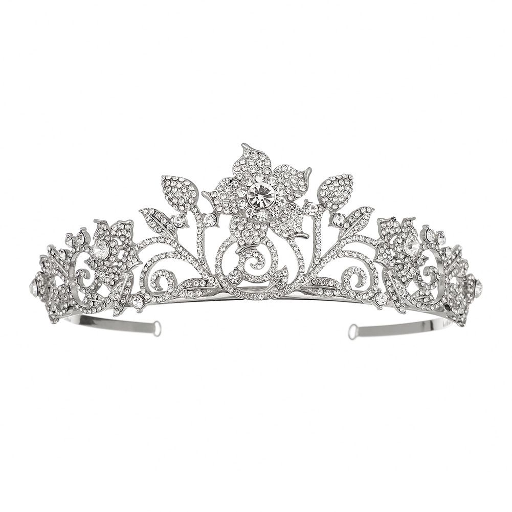 LuxuryHandmade Rhinestone Leaves Bridals Tiaras Wedding Hair Accessories Crown