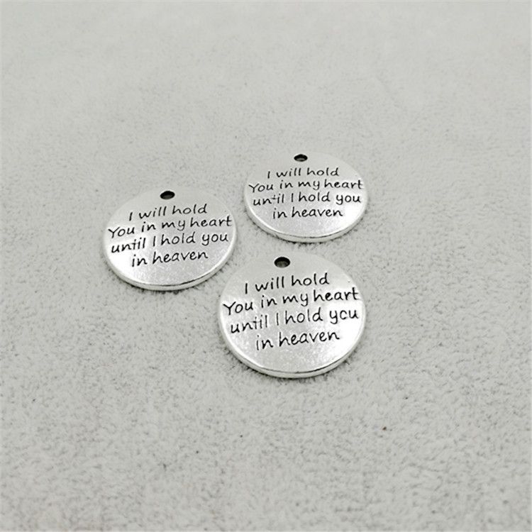 Satin Al 100 Adet Grup 22mm Antik Gumus Kalbimde Sizi Tutacagim Kadar Kalbim Cenneti Charm Kolye Mektup Charms Kolye 22 34 Dhgate Com Da