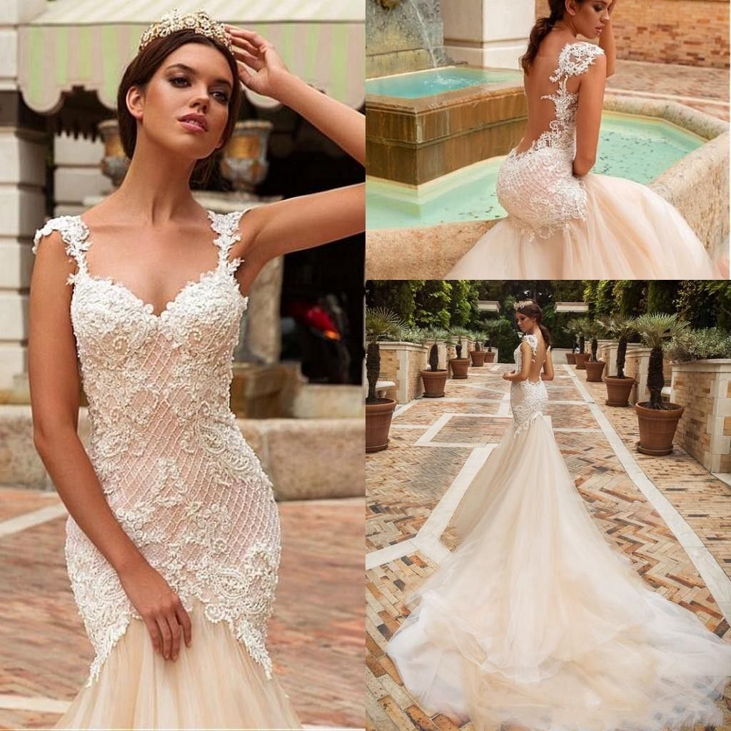 lace fit and flare wedding dress