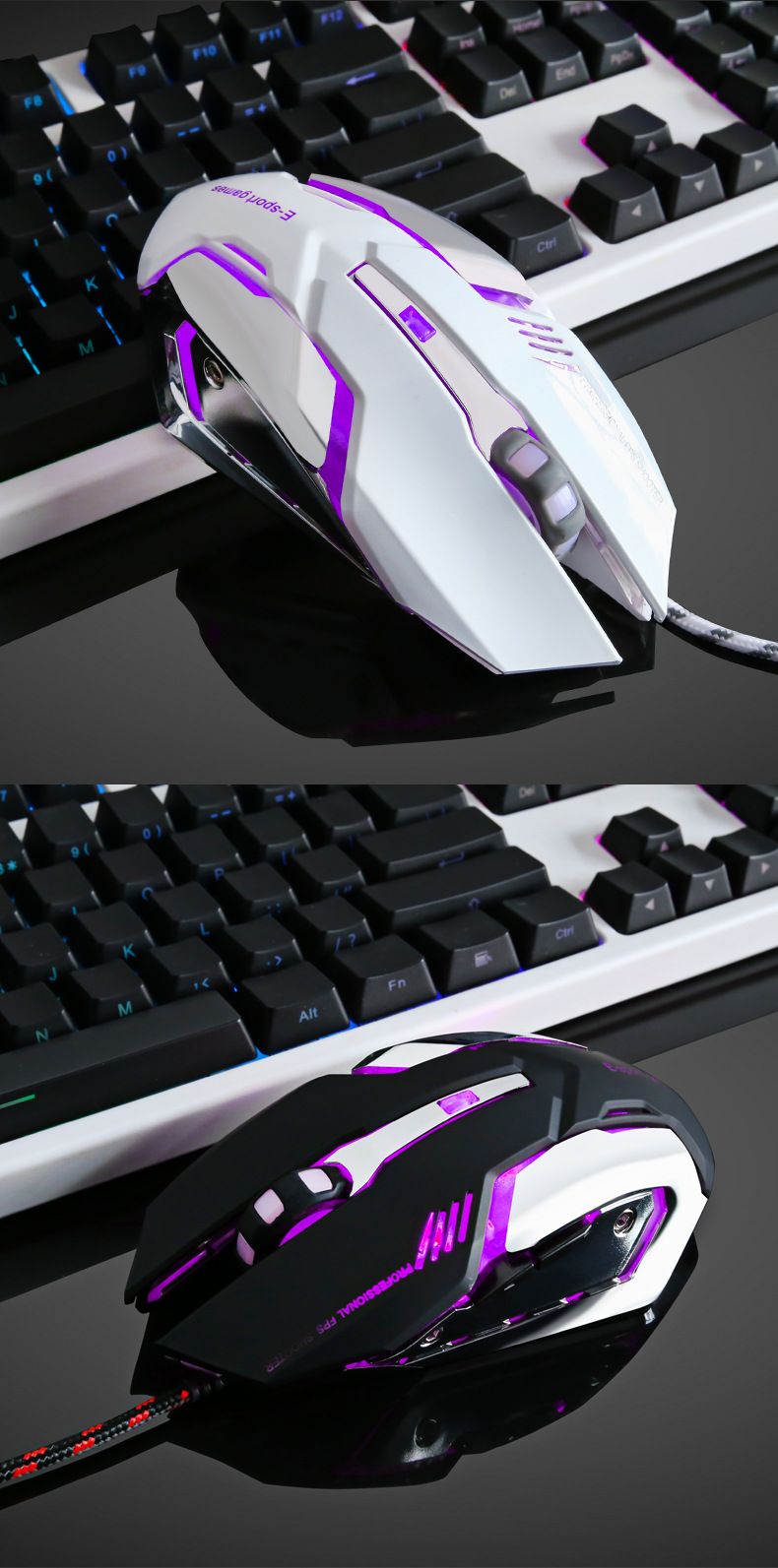 2020 Brand New 6 Keys Mouse Professional Colorful LED Backlight 3200