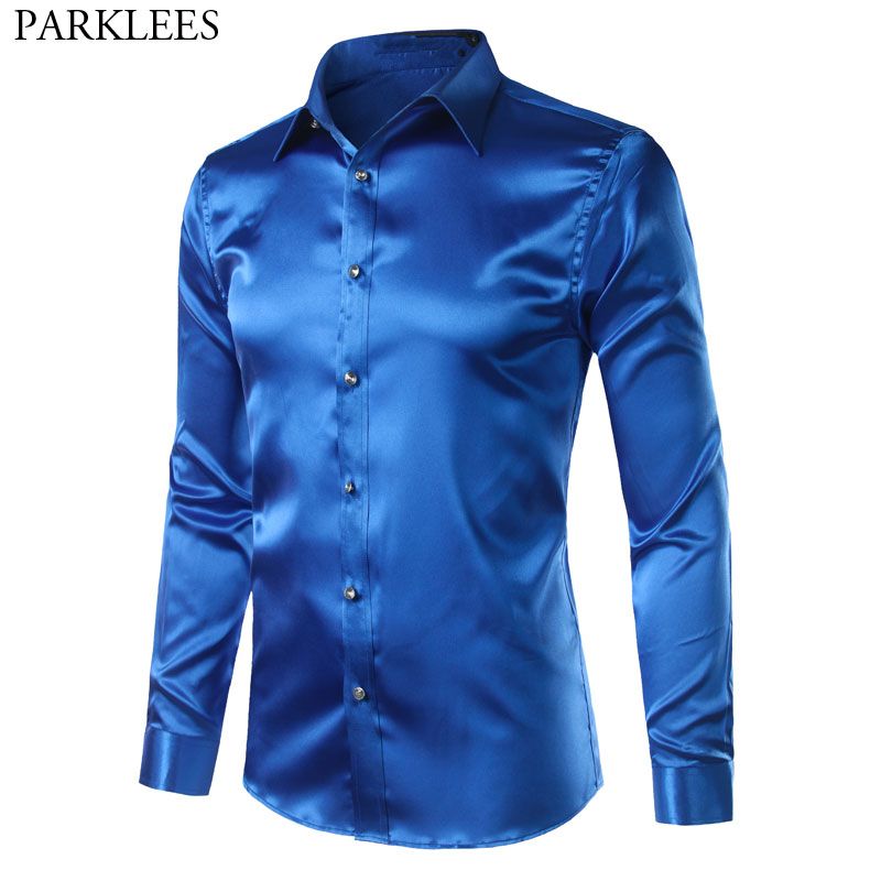 camisa de raso hombre