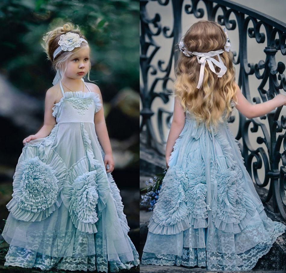 flower girl dress dusty blue