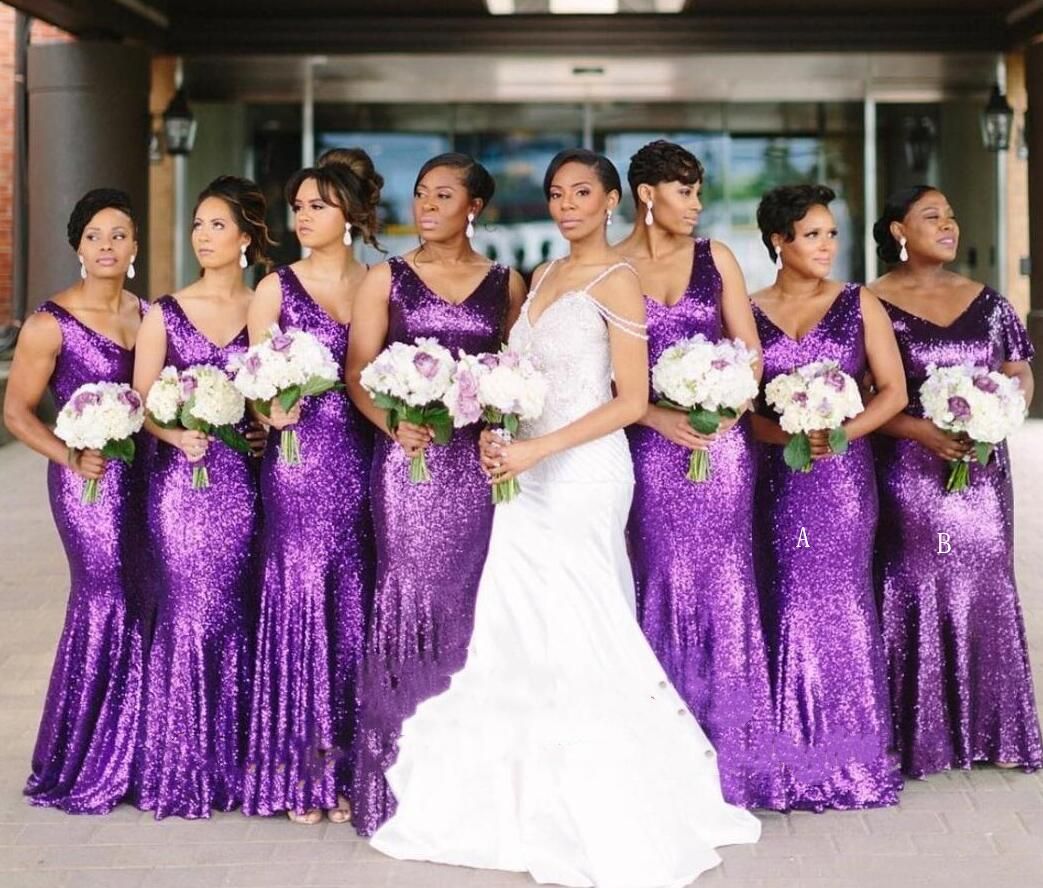 purple sparkly bridesmaid dresses
