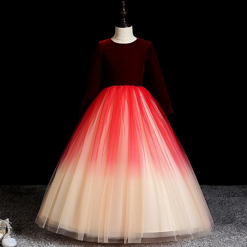 crimson flower girl dresses