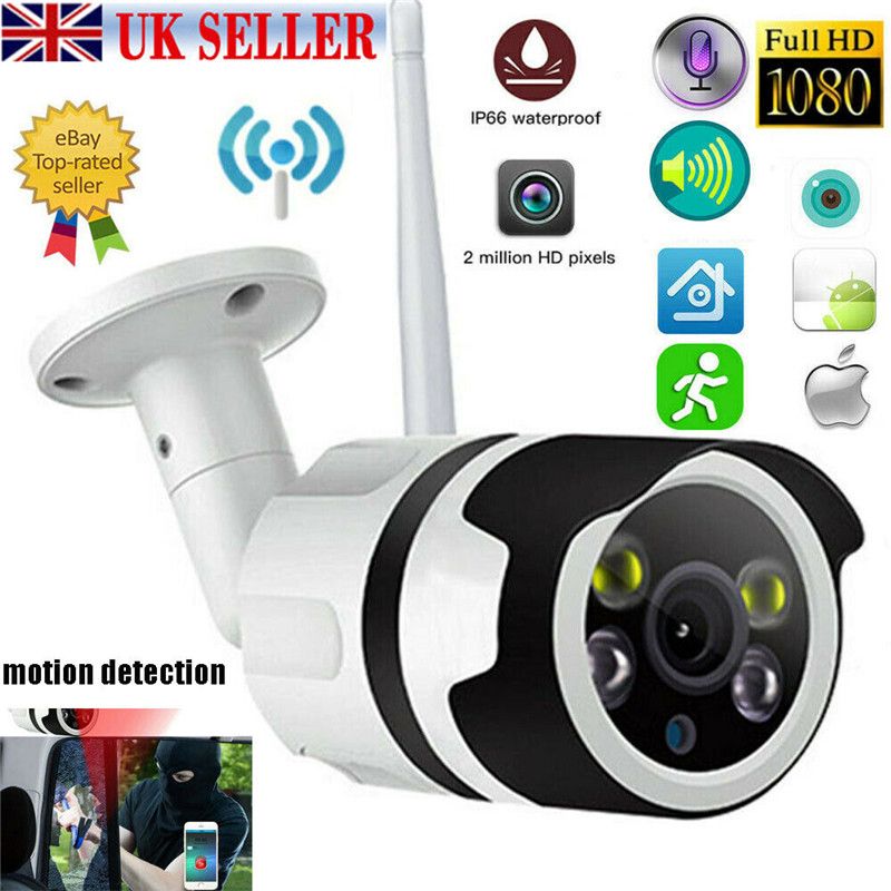 1080P HD Wireless WiFi IP Camera CCTV Outdoor Security Webcam IR Night Vision