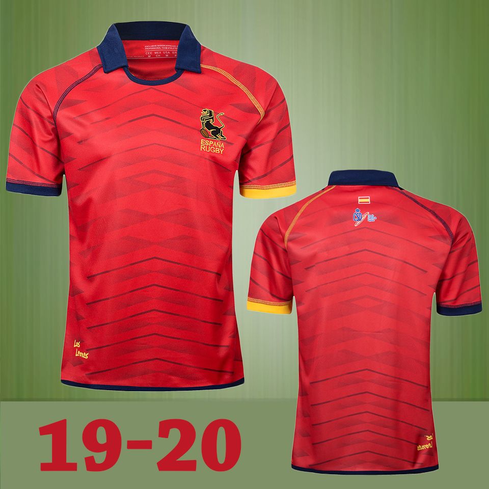 Mejor calidad 2019 adulto Casa roja Espana Camiseta de rugby Selección nacional de rugby