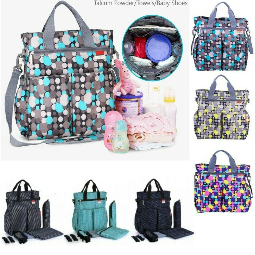 Large 5pcs Baby Nappy Diaper Bag Mummy Travel Hospital Changing Nursing Handbag