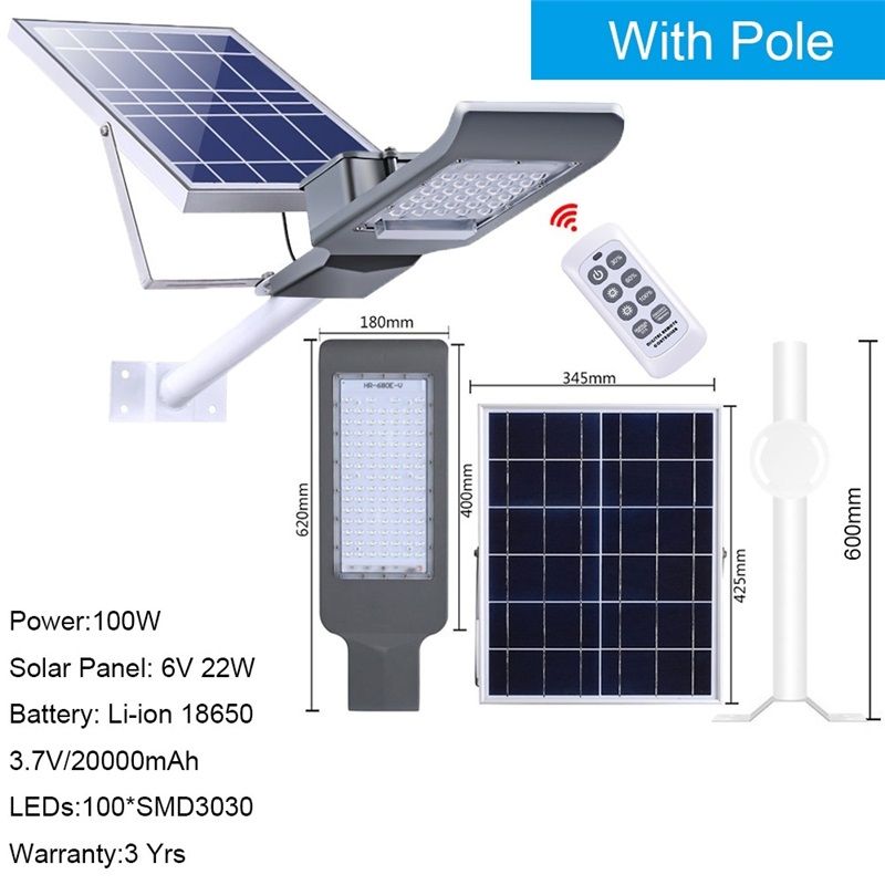 100W avec poteau