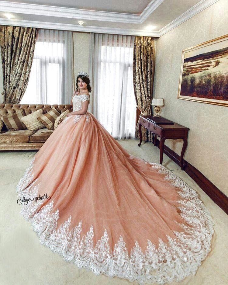 Vintage Blush Lace Applique Edge Quinceanera Dresses 2019 Off Shoulder Cathedral Train Vestidos 15 anos Sweety Vintage Blush Lace Applique Edge Quinceanera Dresses 2019 Off Shoulder Cathedral Train Vestidos 15 anos Sweety