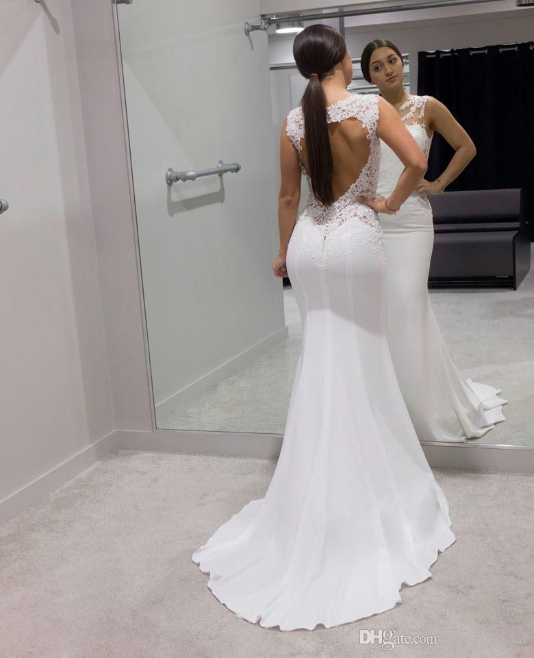 fitted open back wedding dress