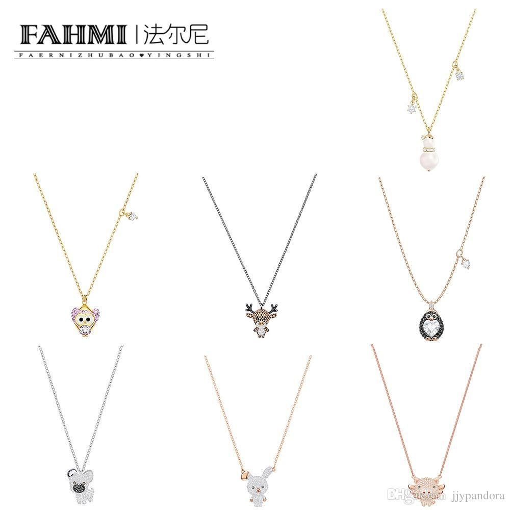 Charm Crystal Snowman White Pearl Pendan Necklace Jewelry Long Chain Pendant New